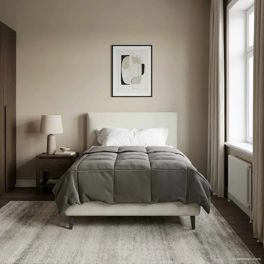 Piumone Completo Annuale Grigio chiaro 135 x 220 cm Microfibra 42026006