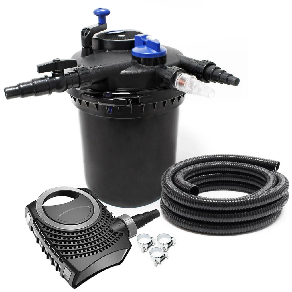Kit per laghetto da 12000 litri luce UVC da 11 watt pompa da 8000 l/h tubo da 10 m kit di filtrazione 16_0001919