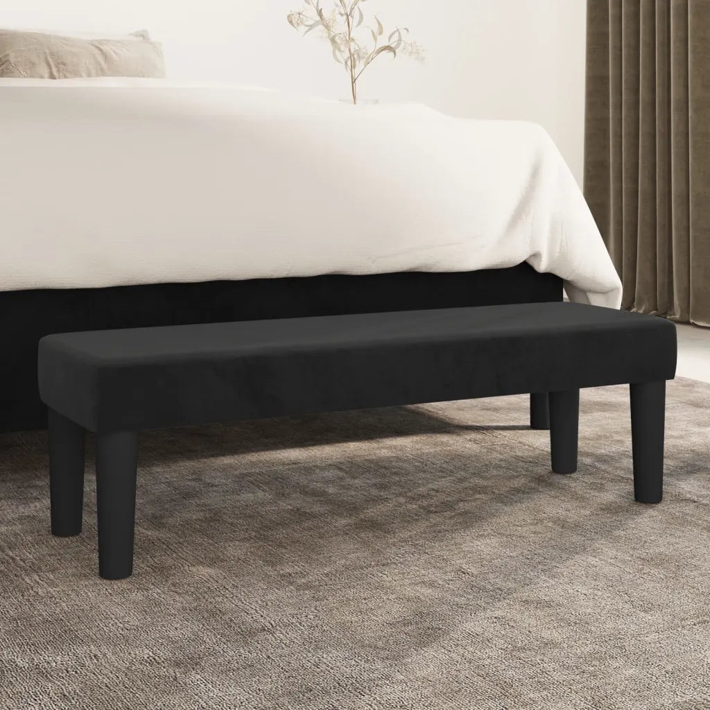 Panca-Sgabello Nera 100x30x30 cm in Velluto