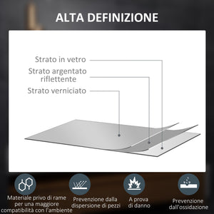 Specchio Bagno con Luci LED  3 Tonalità 70x50 cm Interruttori Touch e Funzione Antiappannamento