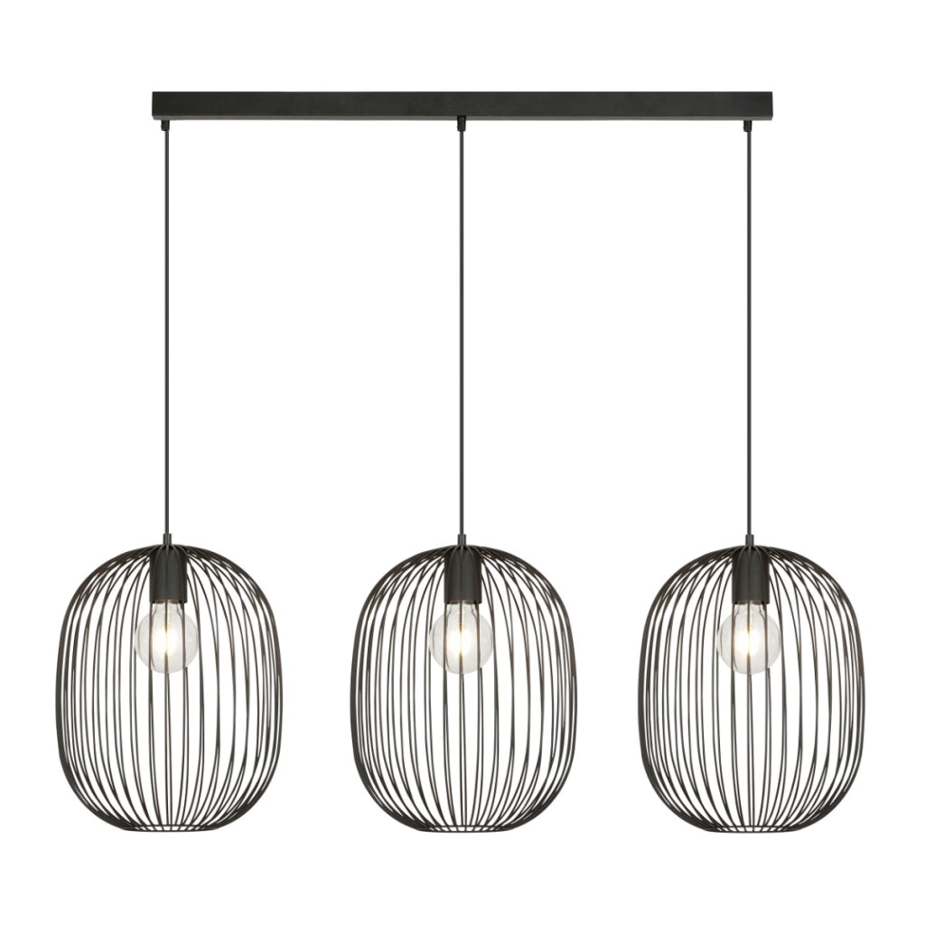 Lampadario a sospensione ONYX 3xE27 nero Emibig 120cm