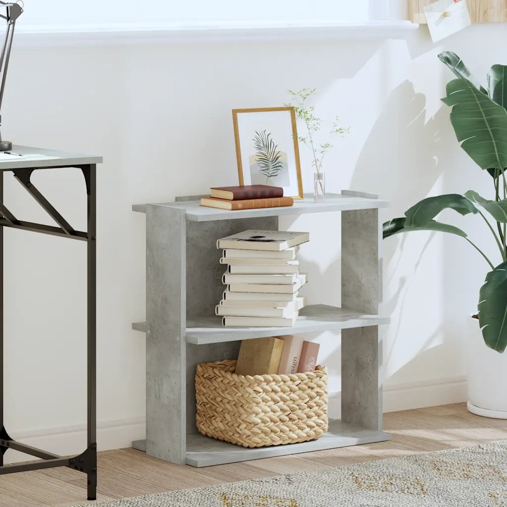 Libreria 3 Ripiani Grigio Cemento 60x30x60 cm Multistrato 860250