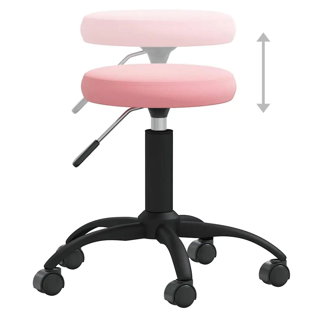 Sedia Girevole da Ufficio | Sedia da Gaming Rosa in Velluto