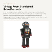 Robot Standbeeld Retro - Hars Beeld - Decorazione per la Casa/Studio - Unico Oggetto Decorativo - Manufatto Artigianale - Unico per la Casa o Ufficio - Decorazione per la Casa