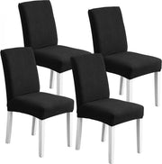 Set di protezioni per sedie - 4 pezzi - stretch - rettilineo - Protezioni per sedie da sala da pranzo - Protezioni per sedi - Protezioni per sedie in stoffa stretch - Universali - Protezioni per sedi da ufficio - Coperture per sedie - Per schiena e sedile