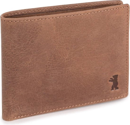 Portafoglio in pelle di lupo con protezione RFID e stile vintage