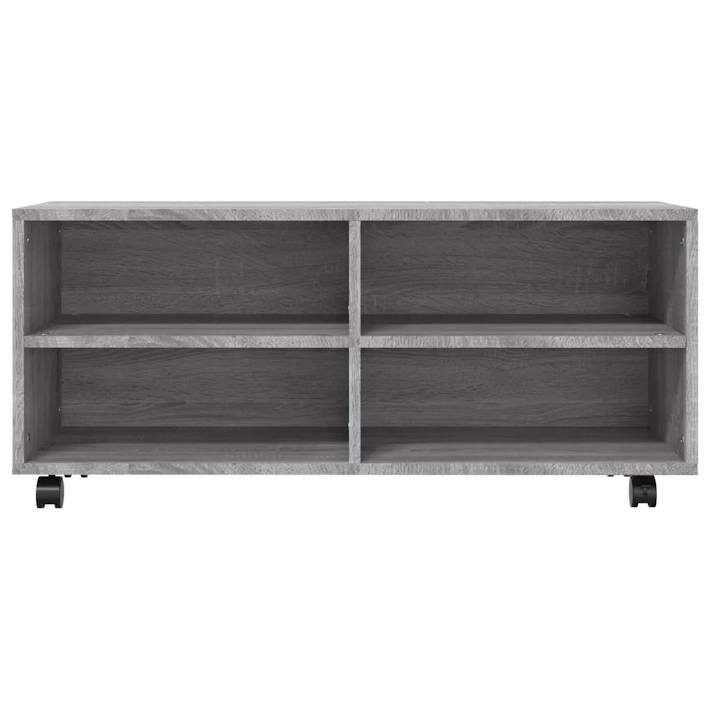 Mobile TV con Ruote Grigio Sonoma 90x35x35cm Legno Multistrato 815259