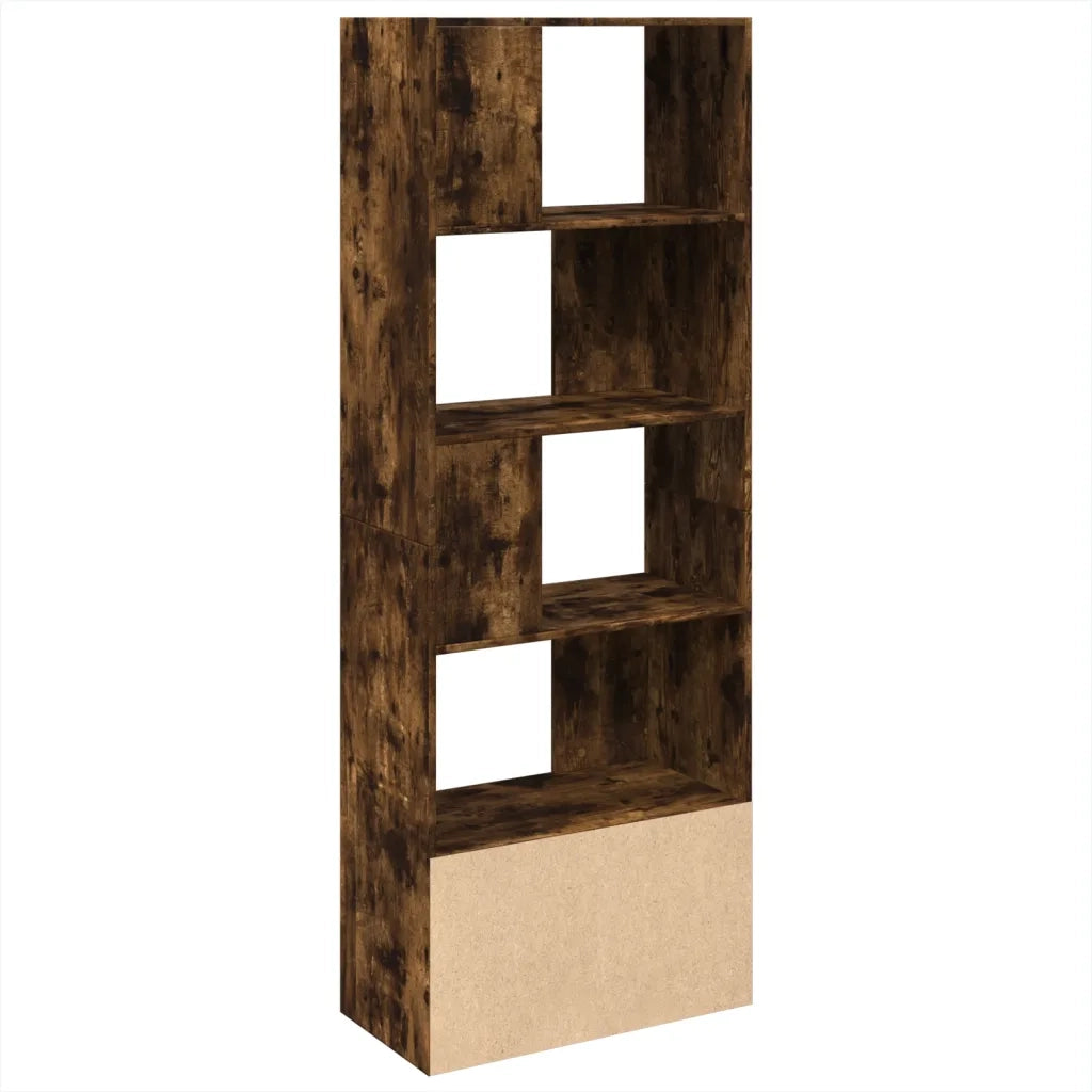 Libreria-Scaffale per Libri-Mobile di Stoccaggio Rovere Fumo 70x36x189 cm in Legno Multistrato