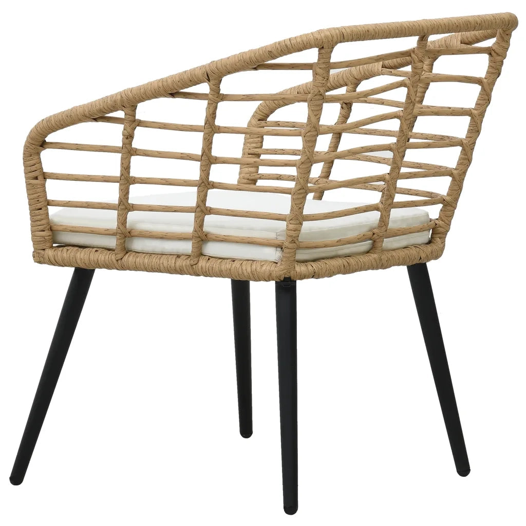 Sedie da Giardino 2 pz con Cuscini in Polyrattan Rovere