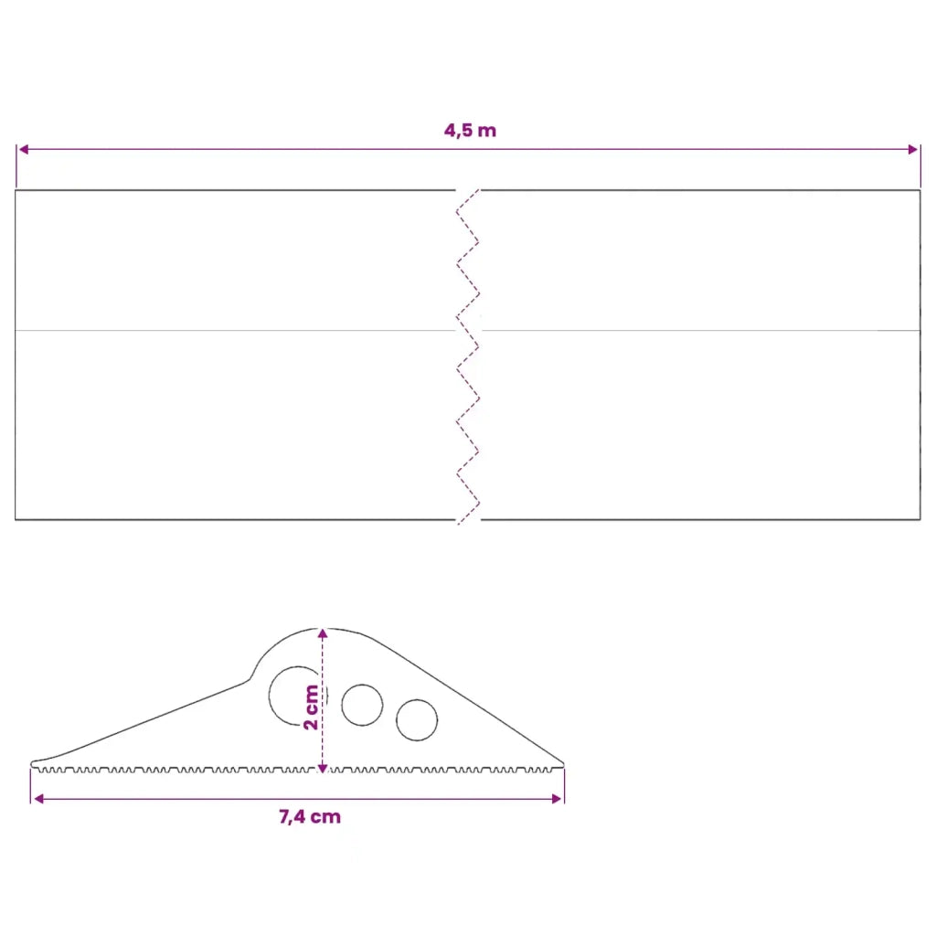 Guarnizione per pavimento del garage Nero 74 x 20 mm 4,5 m 42038269