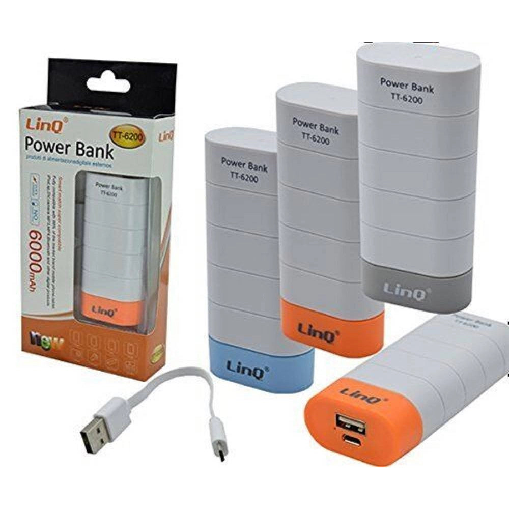 Trade Shop - Caricabatterie Portatile 6000 Mah Batteria Power Bank Usb Cavo 3 In 1 Tt-6200+ -