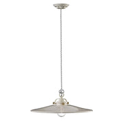Lampadario Industrial Minimal B&W Metallo Smaltato Bianco 1 Luce E27 42Cm