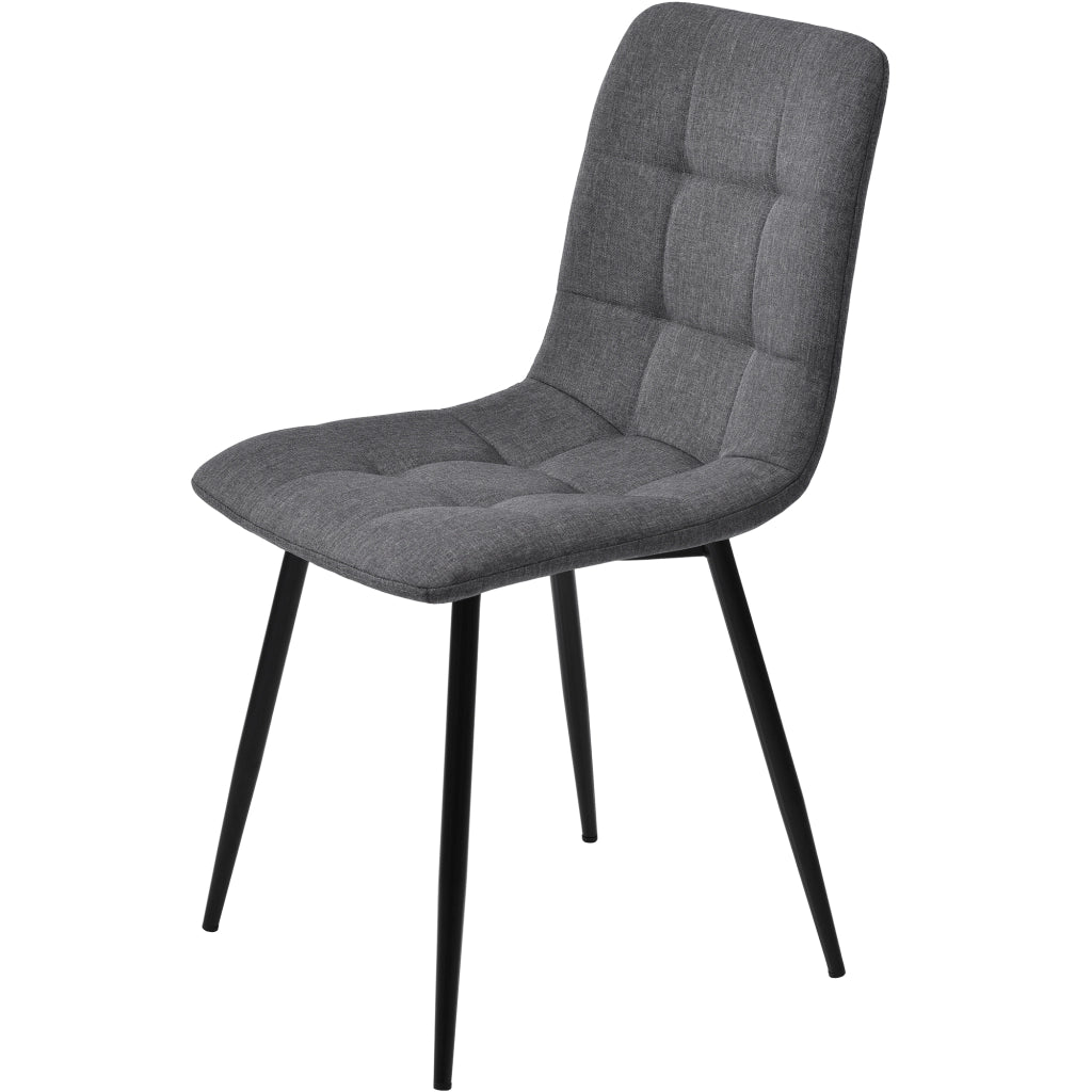 SEDIA da pranzo imbottita 44x41x86 cm grigio in lino Set da 4 pezzi
