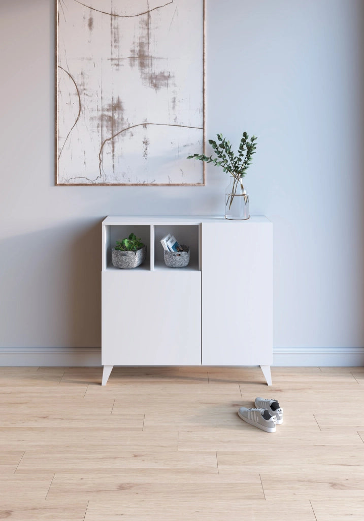 Scarpiera Herdasa effetto bianco venature 87x90x27