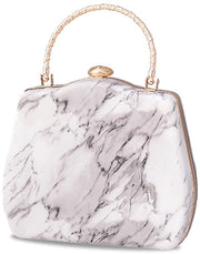 Borsa da sera per donna in marmo con cinturino in pelle lussuoso, piccola tasca elegante, modello da sposa, borsa da sera con chiusura a catena, da indossare per matrimoni, serate, compleanni e feste.