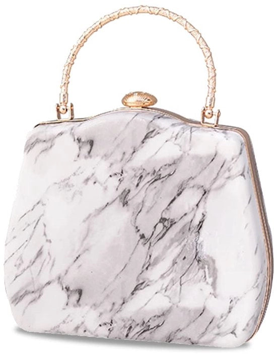 Borsa da sera per donna in marmo con cinturino in pelle lussuoso, piccola tasca elegante, modello da sposa, borsa da sera con chiusura a catena, da indossare per matrimoni, serate, compleanni e feste.