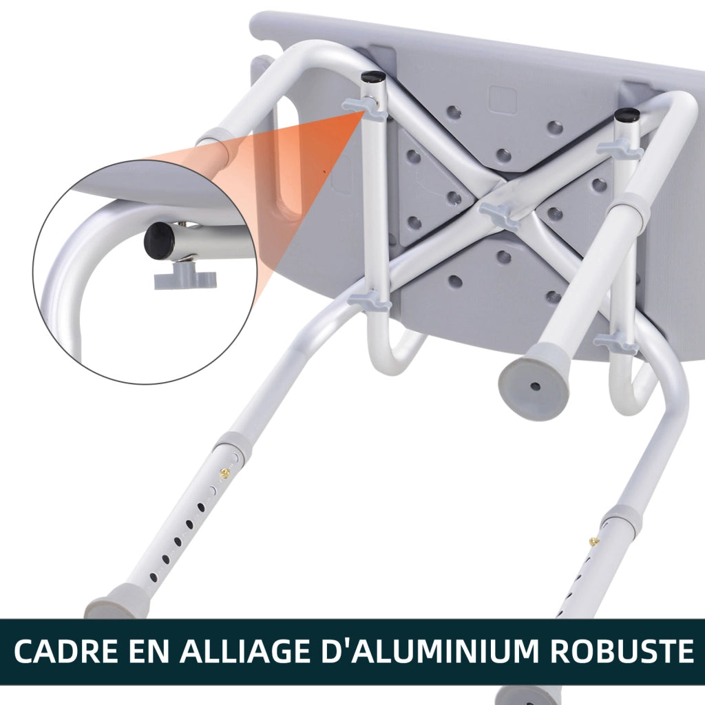 Sedia da Doccia Ergonomica Regolabile ¨C Zephmum ¨C Grigio HDPE 136kg