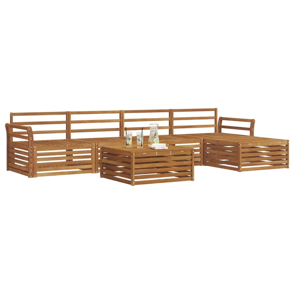 Set di divani da esterno 6 pcs Naturale