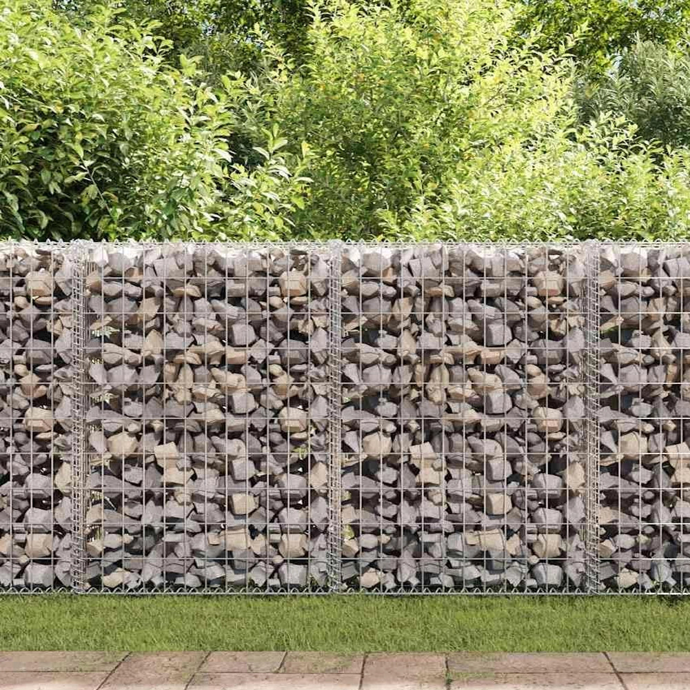 Gabbione in Rete Acciaio Galvanizzato 100x100x30cm Recinzione Orto da Giardino