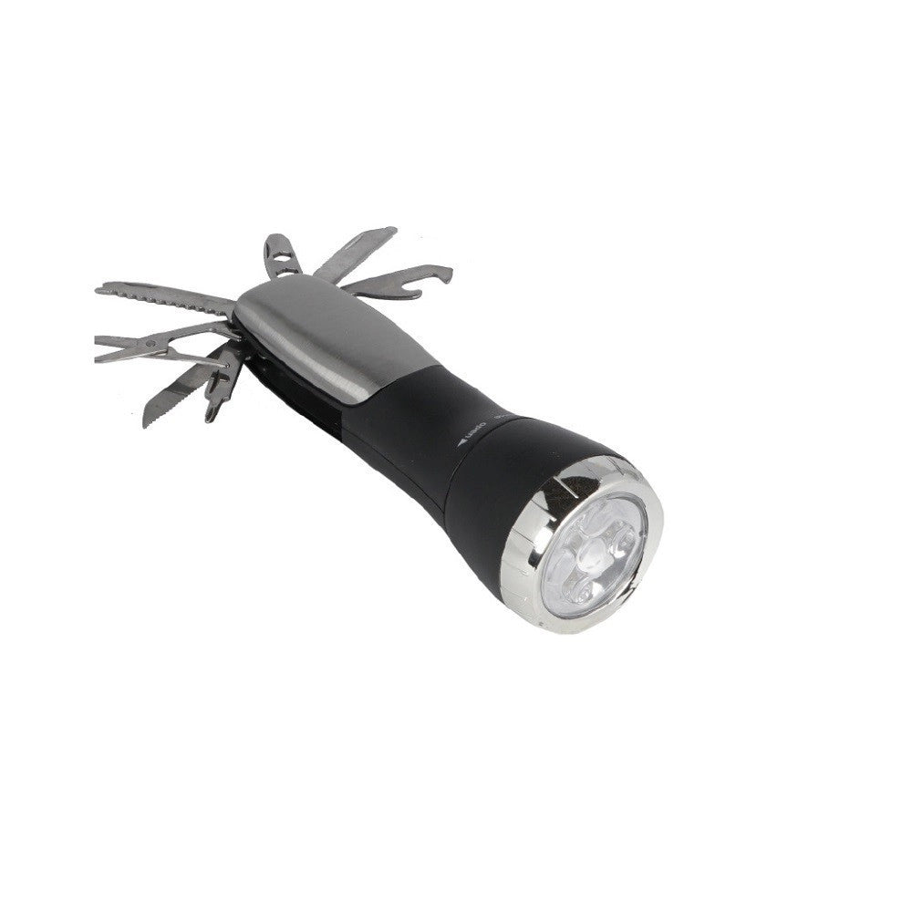 Trade Shop - Torcia Led Cree T6 5 Led Ricaricabile Con Coltellino Svizzero Campeggio Dt-2104 -