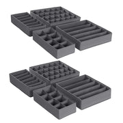 Contenitori pieghevoli per biancheria intima set di 8 divisori per cassetti organizer per cassetti per mutandine reggiseni calzini cravatte grigio 12_0004485