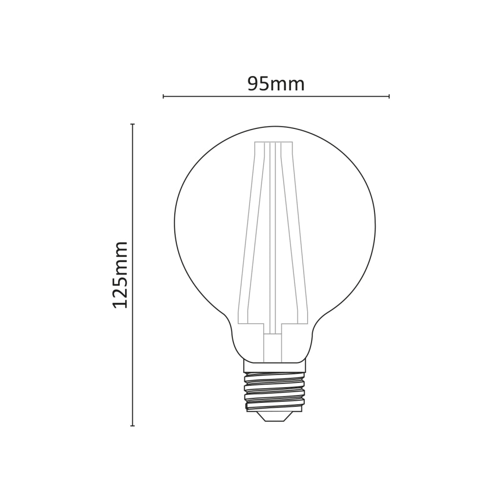 Alcapower Lampada LED Globo G95 Filamento 10W E27 Luce Naturale 4000K 1450lm Classe Energetica D - Ideale per Illuminazione d'Interni Decorativa
