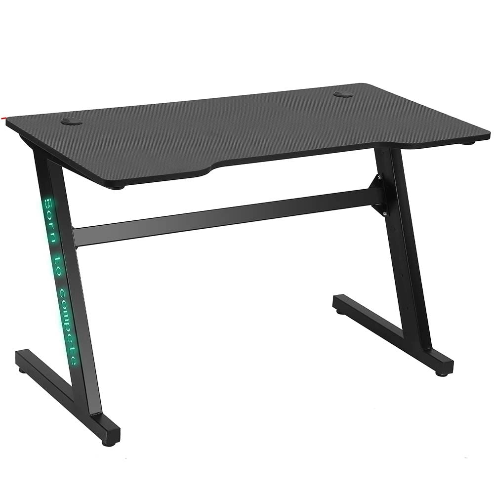 Scrivania Gaming PC 120cm con Led RGB e Tappetino Mouse Pad Fibra di Carbonio