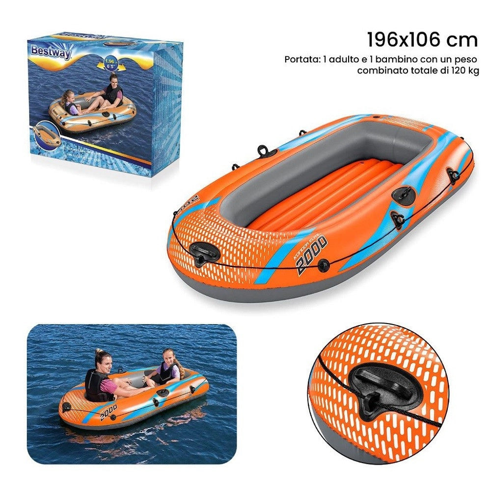 Trade Shop - Canotto Gonfiabile Kondor Elite 2000 196x106cm Gommone 2 Persone Max 120kg 61139 -