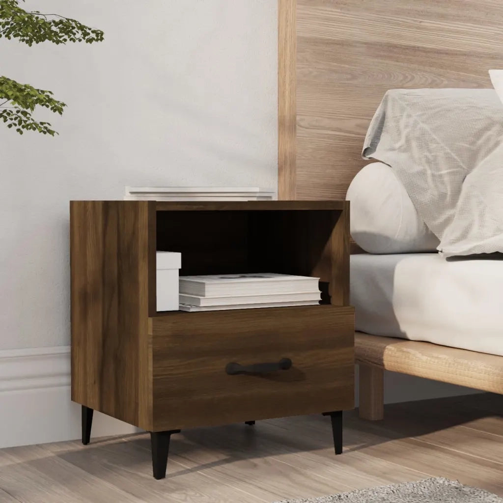 Comodini 2 pz Rovere Marrone in Legno Multistrato cod mxl 30054