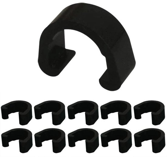 Coppie C in acciaio nero - 10 pezzi - U-coppie - Contenitore per cavi - Guide per cavi derailleurs - Realizzate in alta qualità con lega di alluminio - Clic per bicicletta