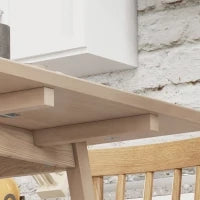 Tavolo Pieghevole Salvaspazio a 2 Ribalte per 2-4 Persone in Legno di Pino, Colore Legno Naturale