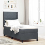 Letto a molle con materasso Grigio scuro 80 x 200 cm Velluto 3342033