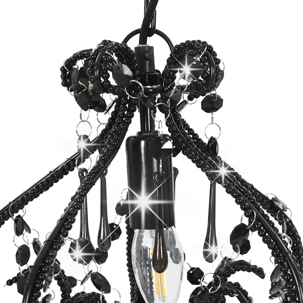 Lampadario con Perle Nero Rotondo E14 CFW1198499