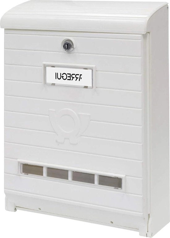 Cassa Postale Dimensione L realizzata in Plastica Estremamente Resistente - Impermeabile - Montata a Parete con Finestre di Visuale | Bianco