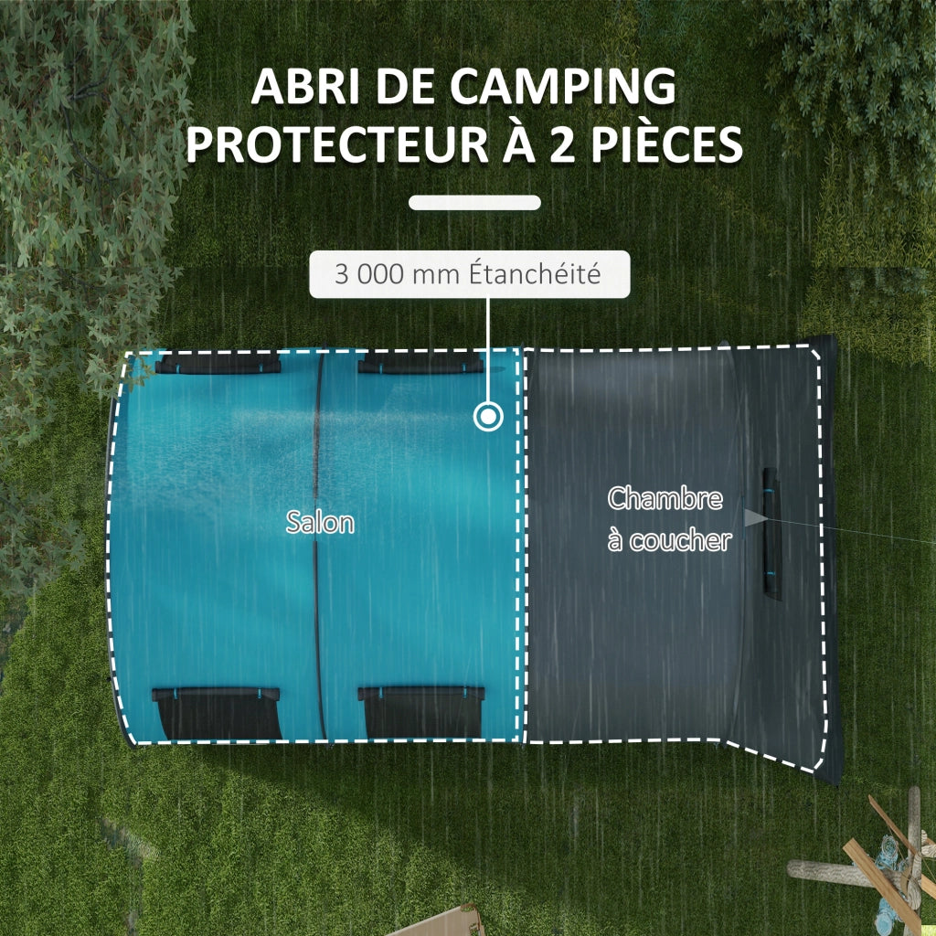 Tenda da campeggio 3 posti ¨C zephmum ¨C Grigio, Impermeabile, 480x260x200 cm