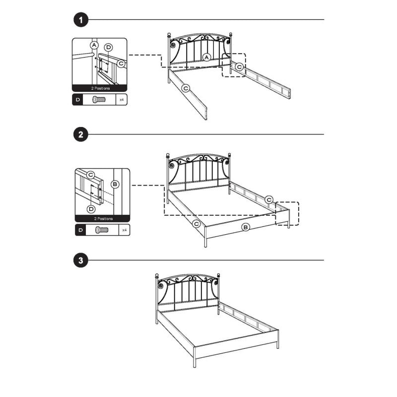 Letto nodi matrimoniale bianco metallo cm160x195h115,5