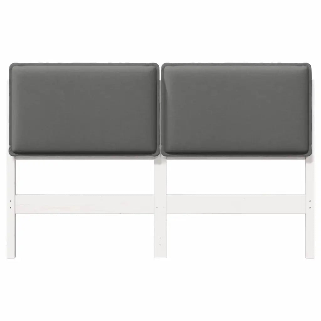 Testiera imbottita Bianco e grigio chiaro 120 cm Pino massello 880027