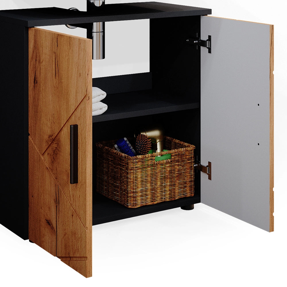 Vicco Set mobili bagno Quercia dorata/antracite 3 pezzi, con base 60 cm