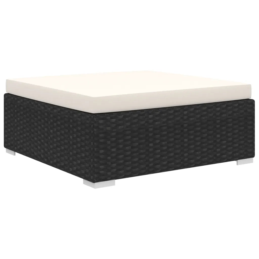Set Divani da Giardino 11 pz con Cuscini in Polyrattan Nero 46790