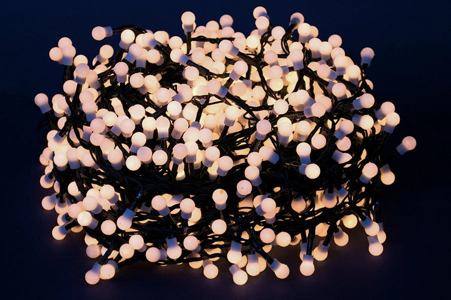 Luci di Natale a Palla Palline Led Esterno Interno Bianca Calda Addobbi Albero Numero Led: 500, Temperatura di colore: Luce Calda