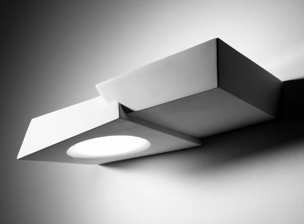 ANCHISE applique a Parete 2 Luci Up/Down in gesso bianco