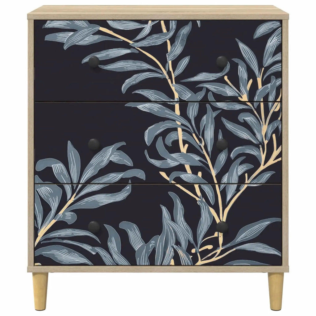 Cassettiera DOKKUM Stampa blu di felce 66 x 36,5 x 75 cm Sonoma 8007357