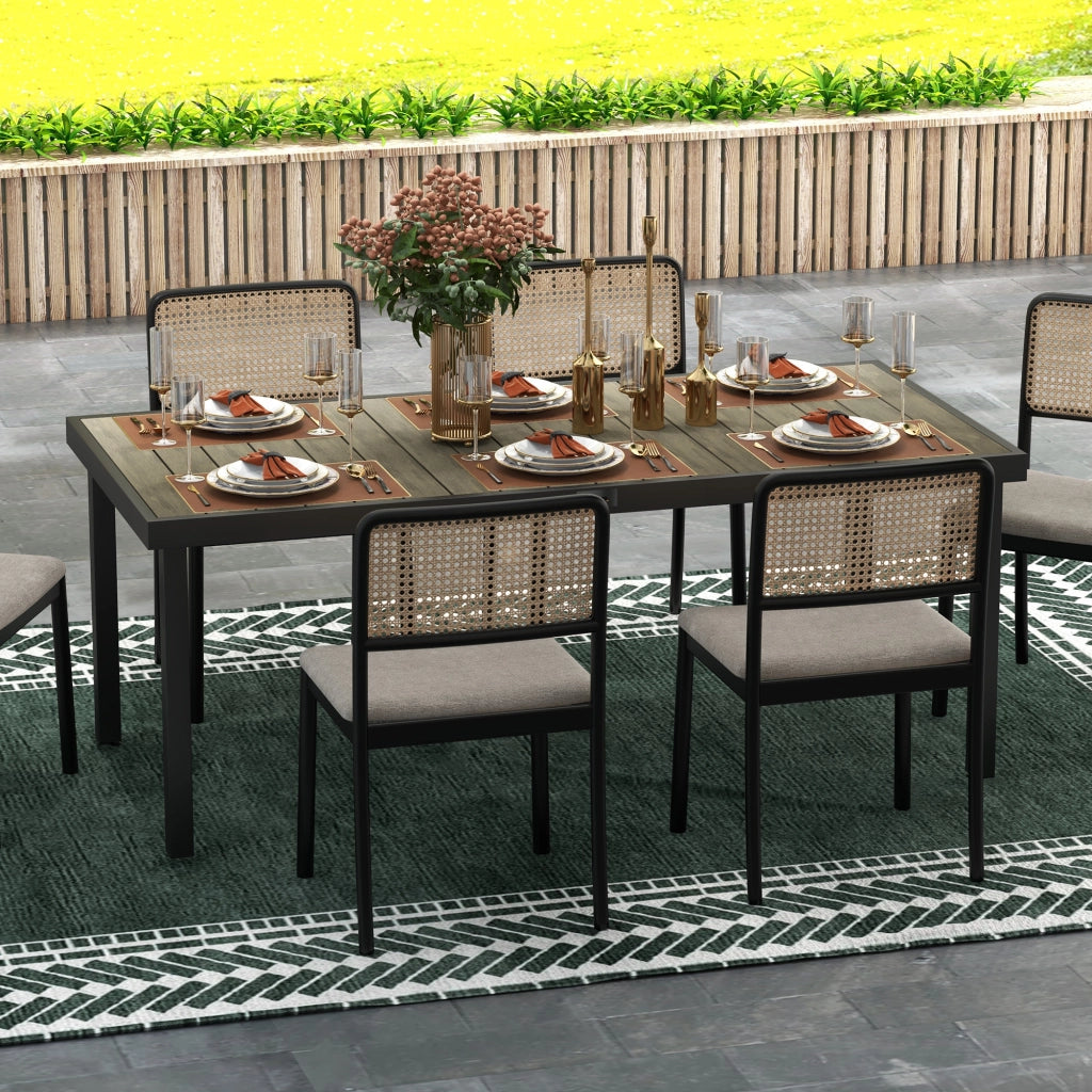 Tavolo da pranzo rettangolare allungabile per 8 persone ¨C zephmum ¨C Legno effetto quercia