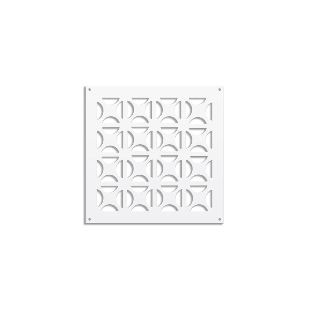 ROUND CROSS- Pannello in PVC traforato - Parasole Colore: bianco, Misura: 48x48 cm