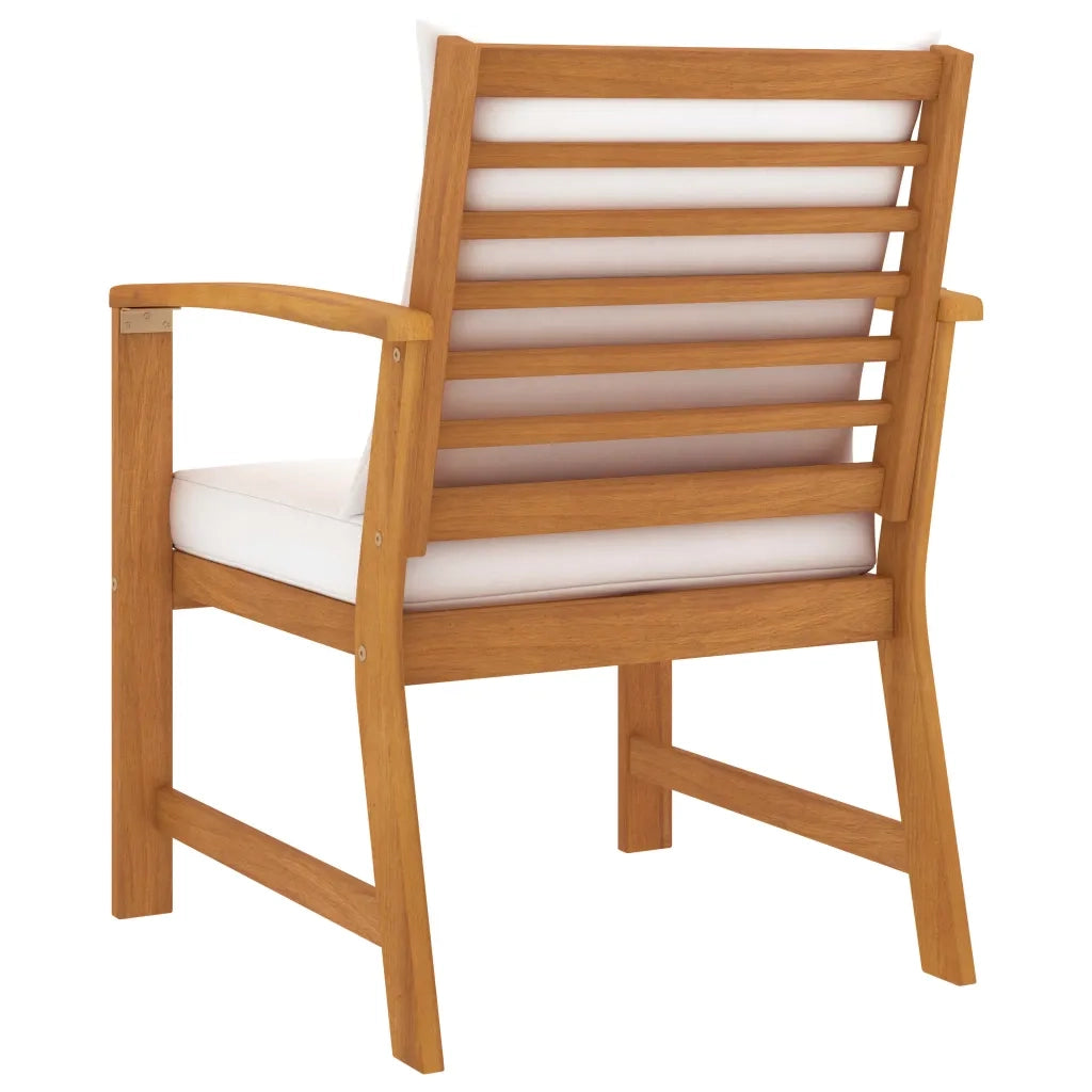 Sedie da Giardino 2 pz con Cuscini Crema Legno Massello Acacia 318340