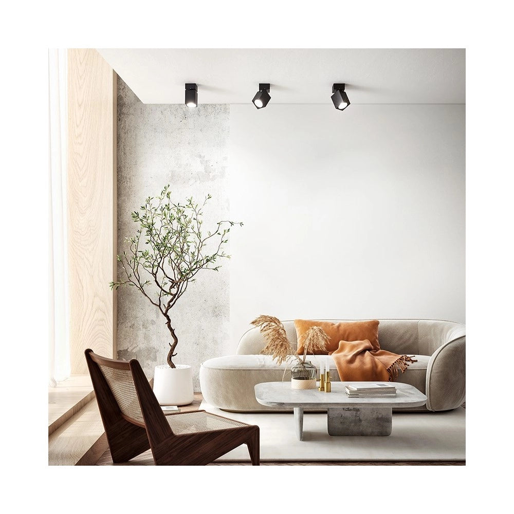 Applique a led CONNECT orientabile quadrata Bianca da 1xGu10 Perenz