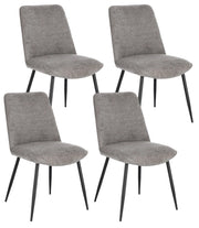 Set 4 Sedie 48x62x84 cm Cora in Tessuto Nero e Grigio Scuro