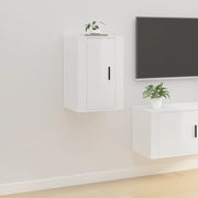 Mobile Porta TV a Parete Bianco Lucido 40x34,5x60 cm 816660