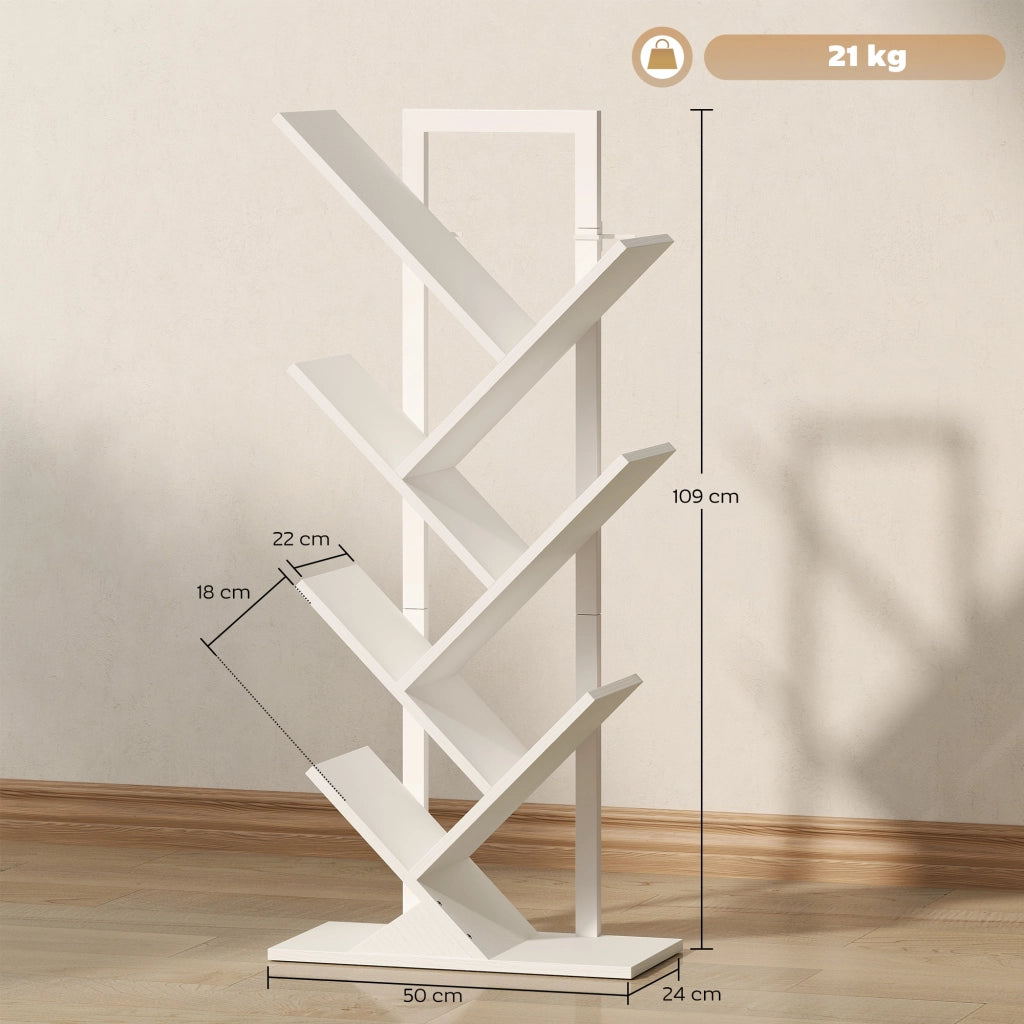 Libreria a Forma di Albero con 7 Ripiani ¨C Xylo ¨C Bianco 50x24x109 cm