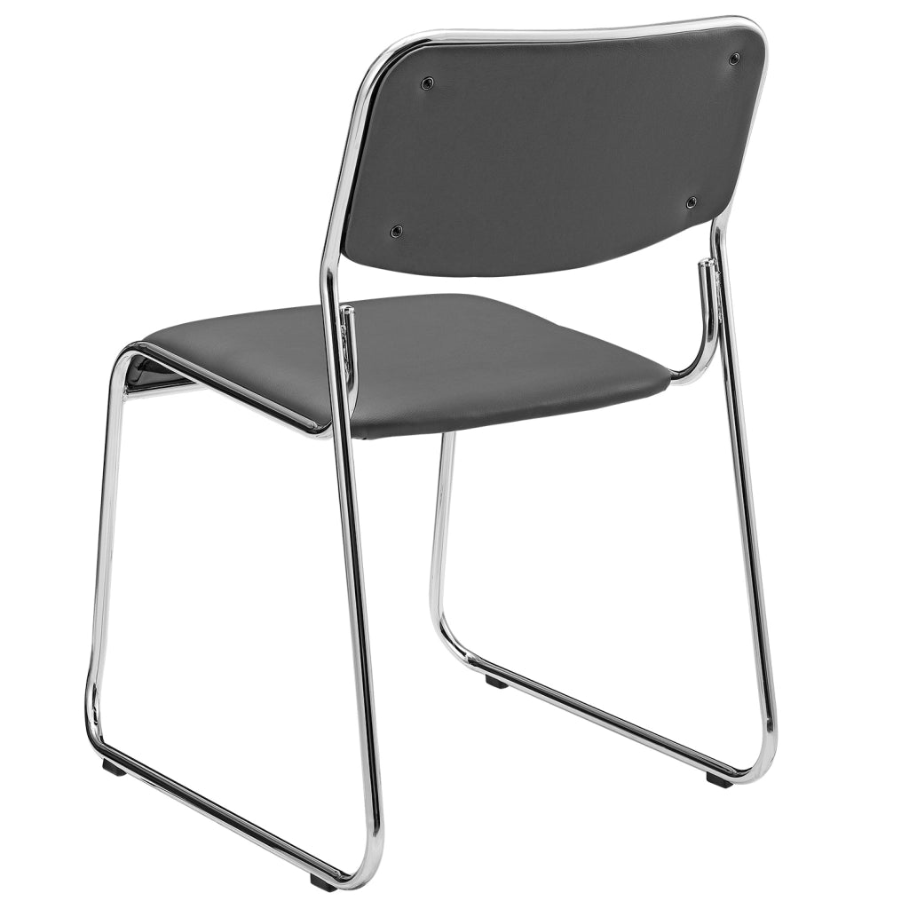 Set di 4 Sedie da Conferenza con Telaio in Metallo Seduta e Schienale Imbottiti - Grigio pro.tec